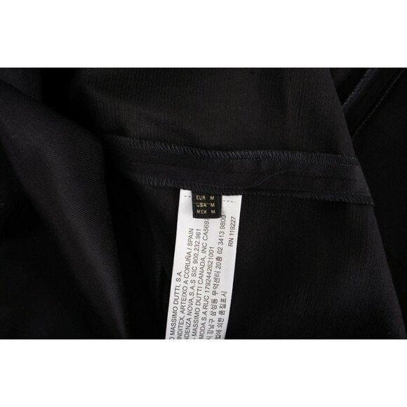 Massimo Dutti Womens Shift Dress M Black Knee Length Short Sleeve 6600/510 NWT - Picture 7 of 7